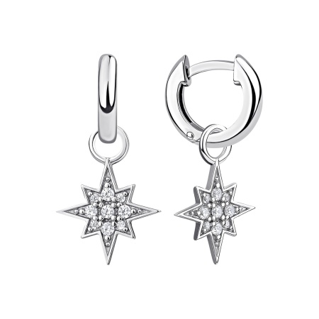 Серьги из серебра с фианитами