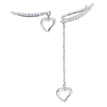 Серьги из серебра с фианитами