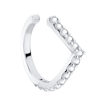 Кафф из серебра с фианитом