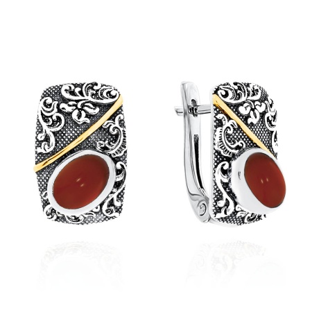 Серьги из серебра с агатами 2317391367-31 от KRASNOE, металл Серебро, вставка Агат