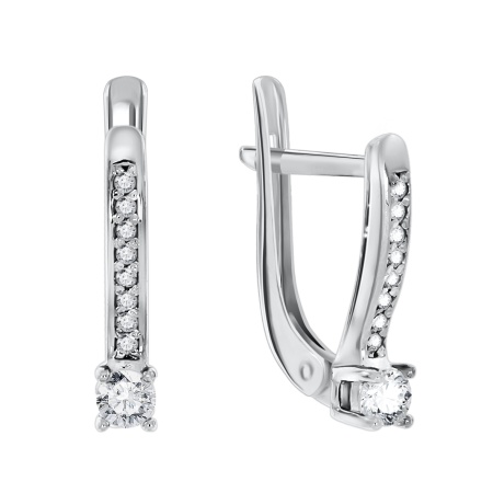 Серьги из серебра с фианитами