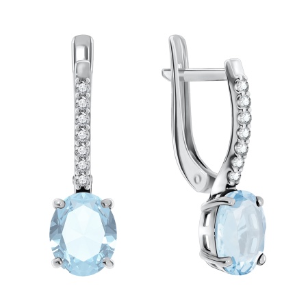 Серьги из серебра с фианитами 2340200185-70 от KRASNOE, металл Серебро, вставка Фианит