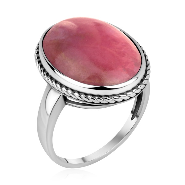 Купить кольцо из серебра с родонитом в интернет-магазине KRASNOE