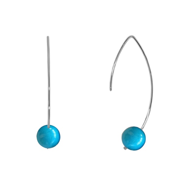 Серьги из серебра с бирюзой со скидкой