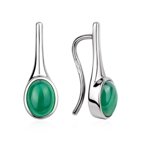 Серьги из серебра с агатом