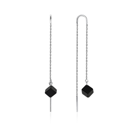 Серьги из серебра с агатами