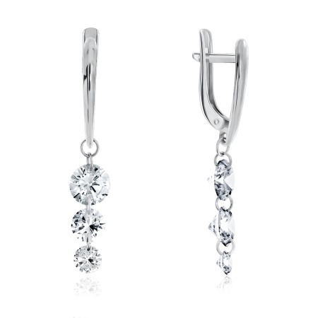 Серьги из серебра с фианитами