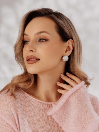 Серьги из серебра с кахолонгом