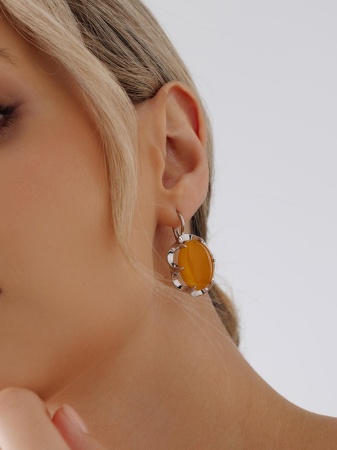 Серьги из серебра с агатами