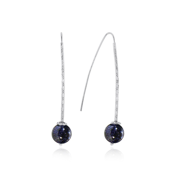 Серьги из серебра с авантюрином со скидкой