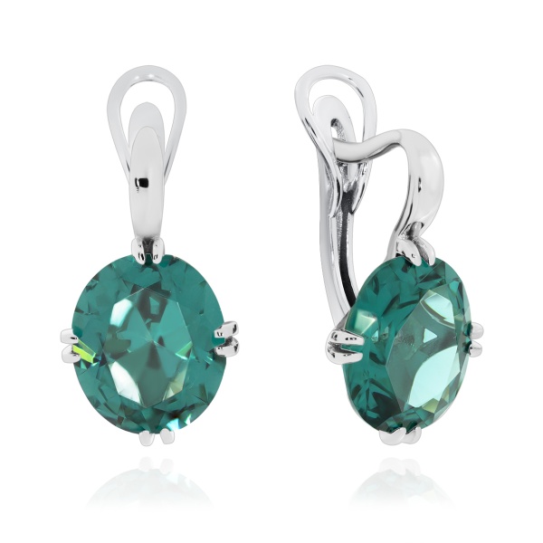 Серьги из серебра с ситаллами