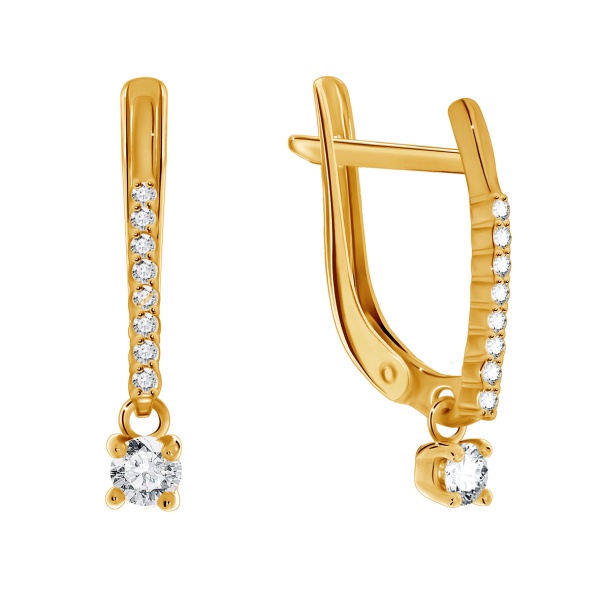 Серьги из серебра с фианитами со скидкой