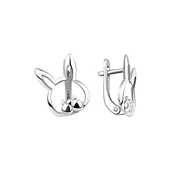 Серьги из серебра без вставок 2340405210 от KRASNOE, металл Серебро, вставка Без вставок