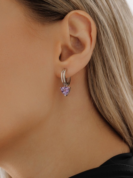 Серьги из серебра с аметистами