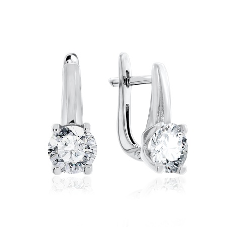 Серьги из серебра с фианитами