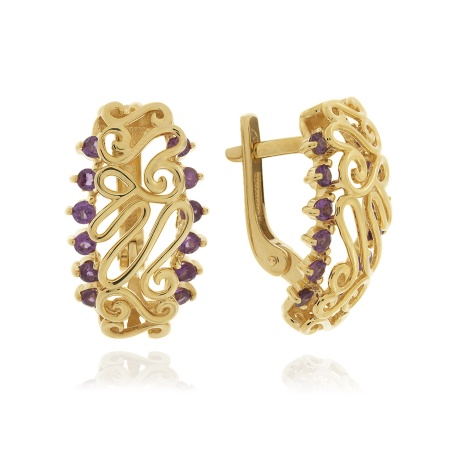 Серьги из серебра с родолитами со скидкой