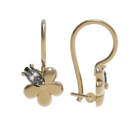 Серьги из золота с фианитом 022712-1120 от KRASNOE, металл Золото, вставка 