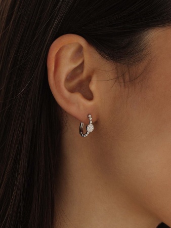 Серьги из серебра с фианитами