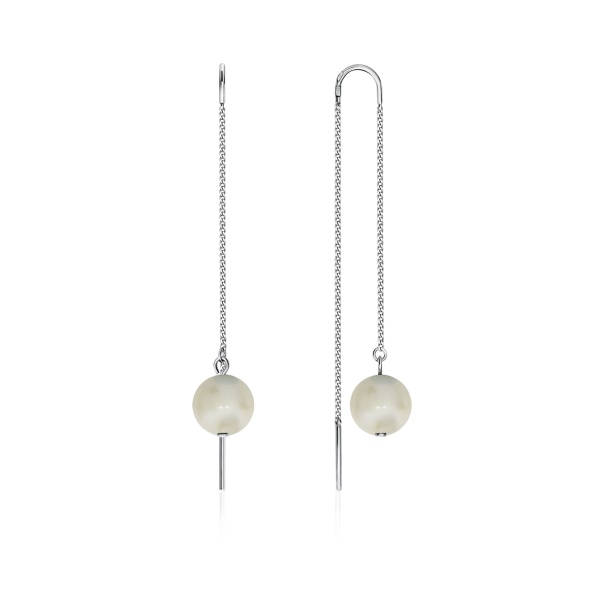 Серьги из серебра с жемчугом 2340240710-6 от KRASNOE, металл Серебро, вставка Жемчуг Имитация Серьги из серебра с жемчугом 2340240710-6 от KRASNOE, металл Серебро, вставка Жемчуг Имитация