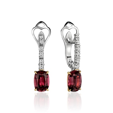 Серьги из золота с турмалинами и бриллиантами charming
