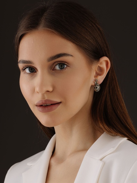 Серьги из серебра с яшмой