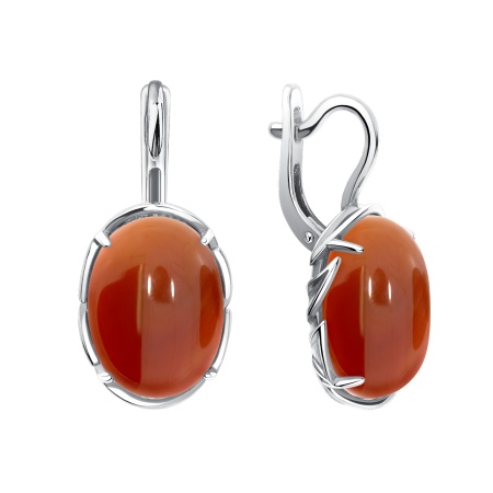 Серьги из серебра с агатами