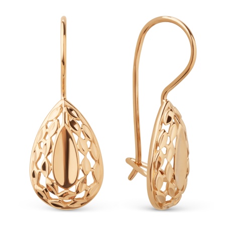 Серьги из золота без вставок 026022-1010 от KRASNOE, металл Золото, вставка 