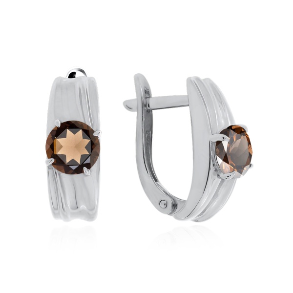 Серьги из серебра с топазом в ювелирном интернет-магазине