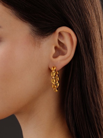 Серьги из серебра с цитринами