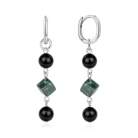 Серьги из серебра с агатом