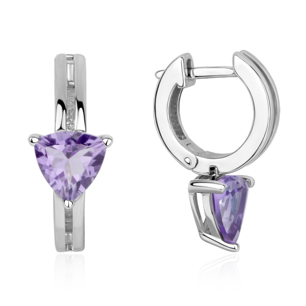Серьги из серебра с аметистами в ювелирном интернет-магазине