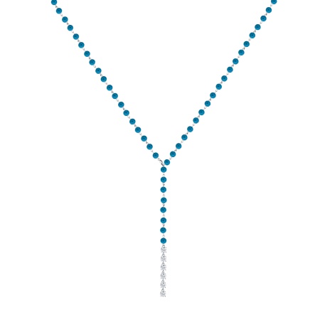 Колье из серебра с фианитами и бирюзой 8340316210-2-75