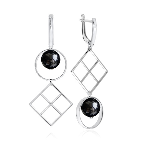 Серьги из серебра с агатом 2340391520-20 от KRASNOE, металл Серебро, вставка Агат