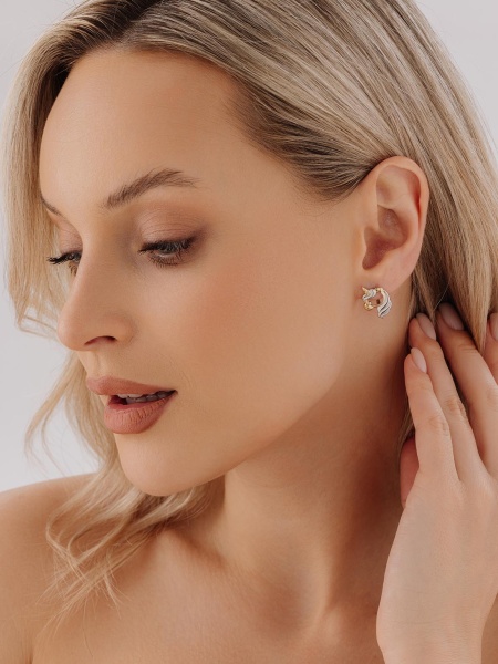 Серьги из серебра без вставок 2350405205 от KRASNOE, металл Серебро, вставка Без вставок