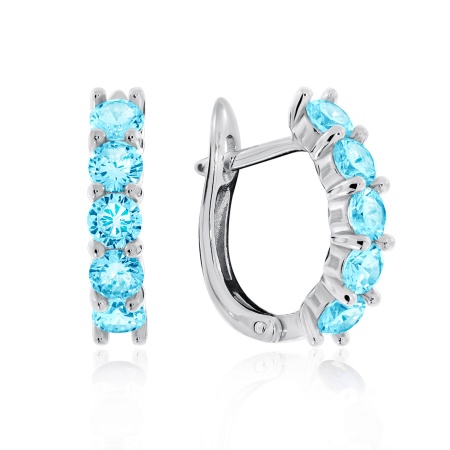 Серьги из серебра с топазами