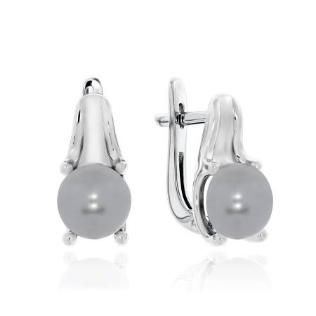 Серьги из серебра с жемчугом 2340241399-21 от KRASNOE, металл Серебро, вставка Жемчуг Имитация