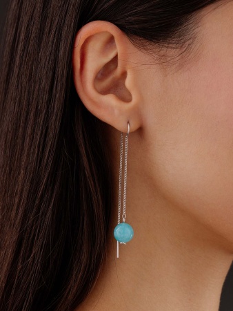 Серьги из серебра с агатами Серьги из серебра с агатами