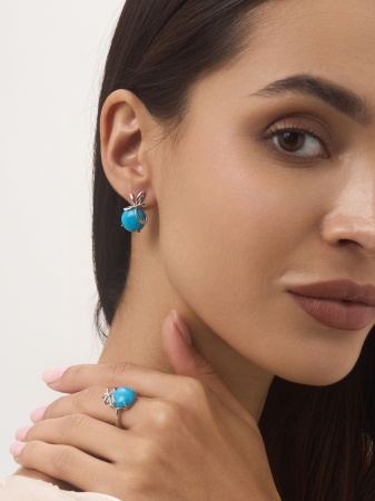 Серьги из серебра с бирюзой