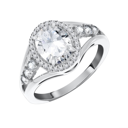 Купить кольцо из серебра с фианитами в интернет-магазине KRASNOE