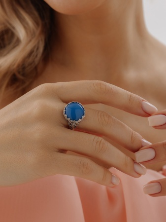 Купить кольцо из серебра с агатом в интернет-магазине KRASNOE