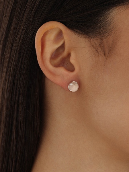 Пусеты из серебра с кварцем 2340101222-30 от KRASNOE, металл Серебро, вставка Кварц