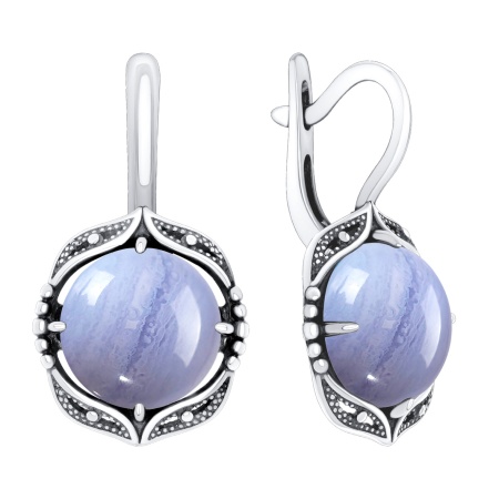Серьги из серебра с агатами