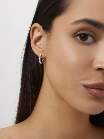 Серьги из серебра с фианитами