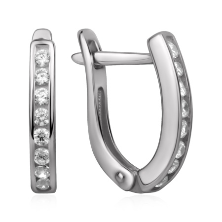 Серьги из серебра с фианитами