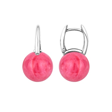 Серьги из серебра с родохрозитом