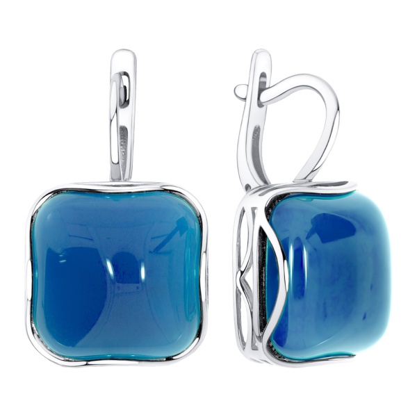 Серьги из серебра с агатами в ювелирном интернет-магазине