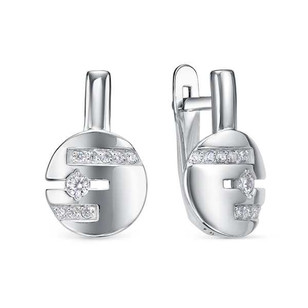 Серьги из серебра с1207318 от KRASNOE, металл Серебро, вставка Фианит