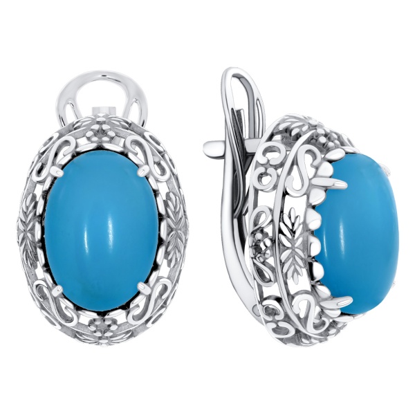 Серьги из серебра с агатом