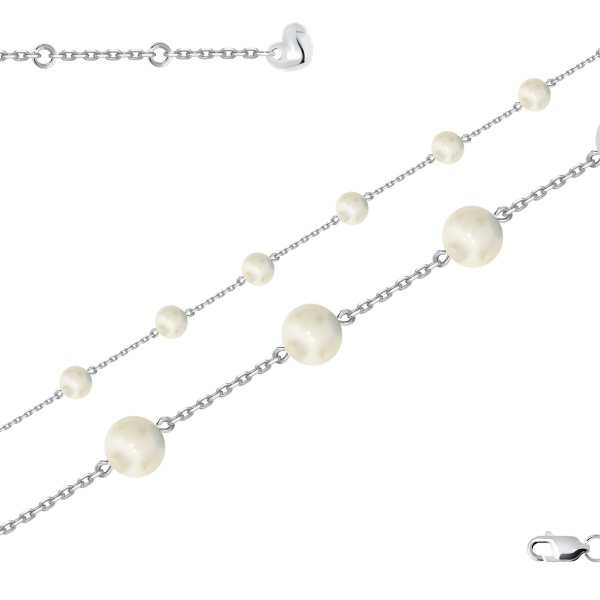 Купить браслет из серебра с жемчугами