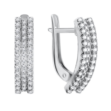 Серьги из серебра с фианитами 2340200165 от KRASNOE, металл Серебро, вставка Фианит